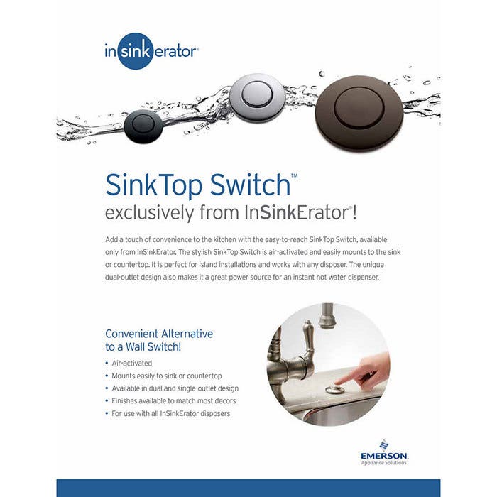 Insinkerator STSSO Single Outlet SinkTop Switch