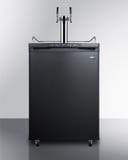 24 Inch Freestanding Beer Dispenser with Half Keg Capacity, Single Sanke Tap, Deep Chill Function, Draft Arm, Regulator, 5 lb. CO2 Tank and Casters Included