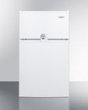 ADA compliant ENERGY STAR listed two-door refrigerator-freezer with combination lock