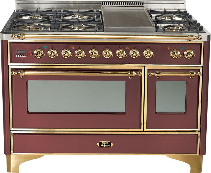 Ilve UM120FDMPRB Burgundy with Brass Trim