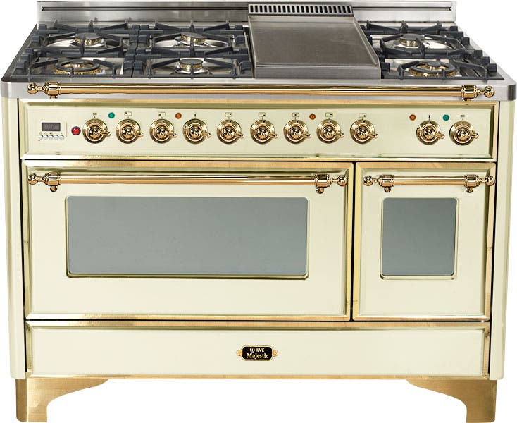 Ilve UM120FDMPA Antique White with Brass Trim