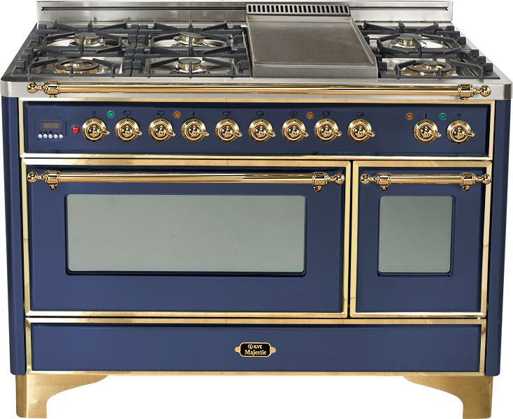 Ilve UM120FDMPBL Midnight Blue with Brass Trim