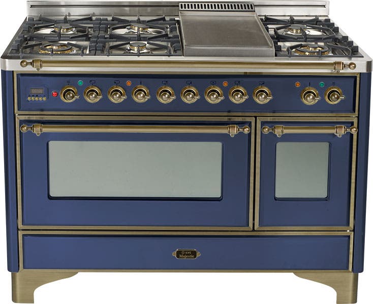 Ilve UM120FDMPBLY Midnight Blue with Oiled Bronze Trim