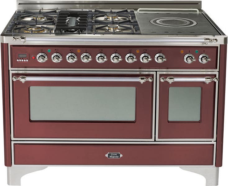 Ilve UM120SDMPRBX Burgundy with Chrome Trim
