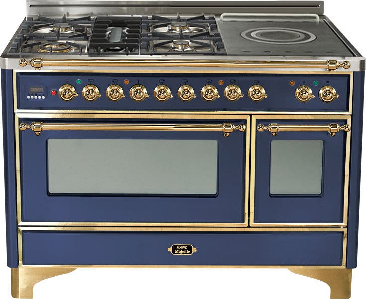 Ilve UM120SDMPBL Midnight Blue with Brass Trim