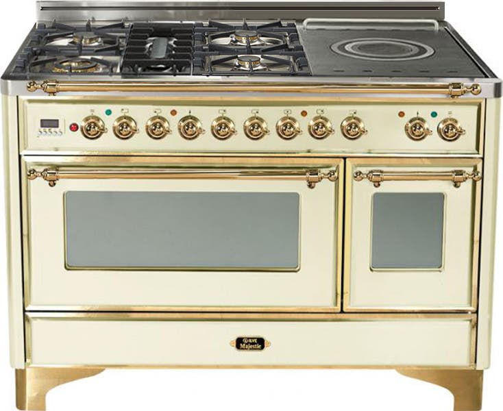 Ilve UM120SDMPA Antique White with Brass TrimAntique White with Br...