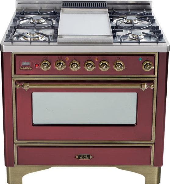 Ilve UM90FDMPRBY Burgundy with Oiled Bronze Trim