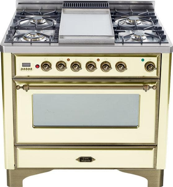 Ilve UM90FDMPAY Antique White Oiled Bronze Trim