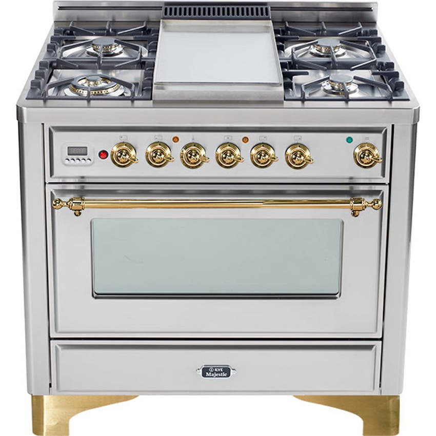 Ilve UM906DVGGI Stainless Steel, Brass Trim