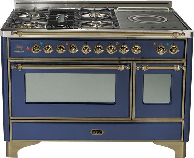 Ilve UM120SDMPBLY Midnight Blue with Oiled Bronze Trim