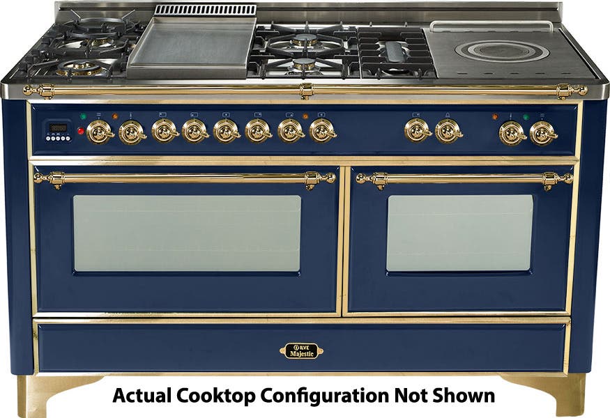 Ilve UM150FDMPBL Midnight Blue with Brass Trim