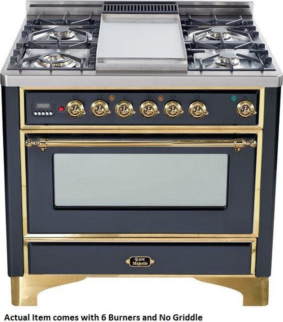 Ilve UM906DMPM Matte Graphite with Brass Trim