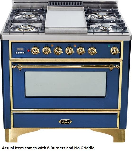 Ilve UM906DMPBL Midnight Blue with Brass Trim