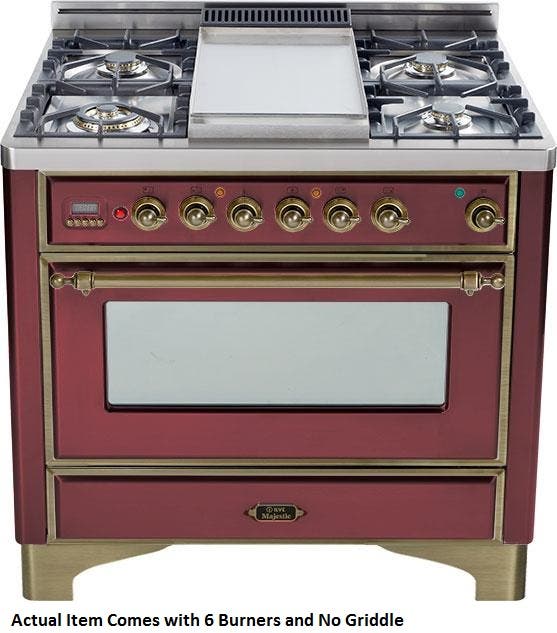 Ilve UM906DMPRBY Burgundy with Oiled Bronze Trim