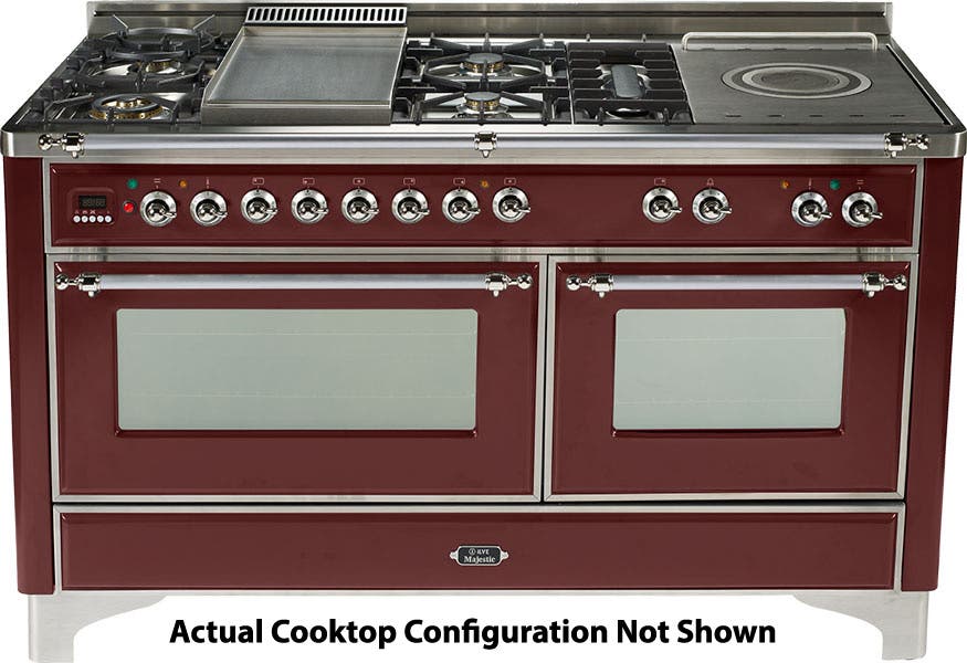 Ilve UM150SDMPRBX Burgundy with Chrome Trim