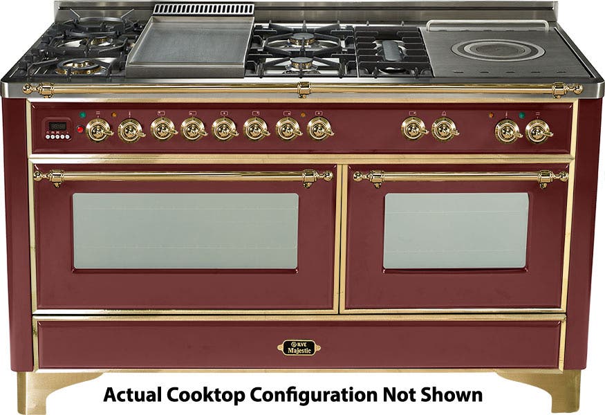Ilve UM150SDMPRB Burgundy with Brass Trim