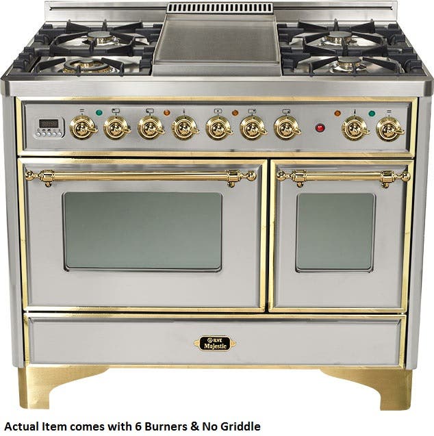 Ilve UMD1006DMPI Stainless Steel with Brass Trim