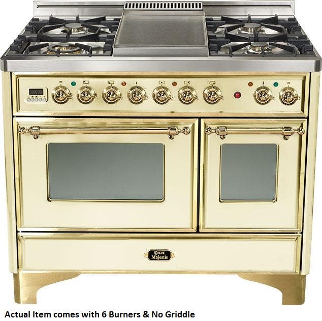 Ilve UMD1006DMPA Antique White with Brass Trim