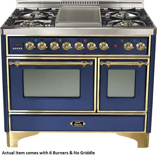 Ilve UMD1006DMPBL Midnight Blue with Brass Trim