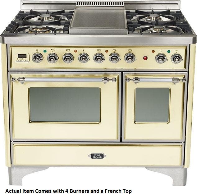 Ilve UMD100SDMPAX Antique White with Chrome Trim