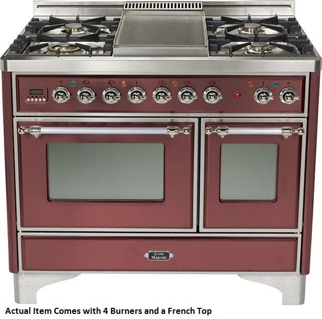 Ilve UMD100SDMPRBX Burgundy with Chrome Trim