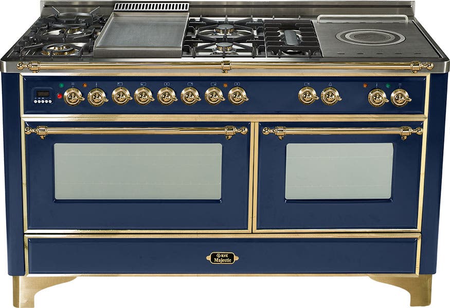Ilve UM150FSDMPBL Midnight Blue with Brass Trim