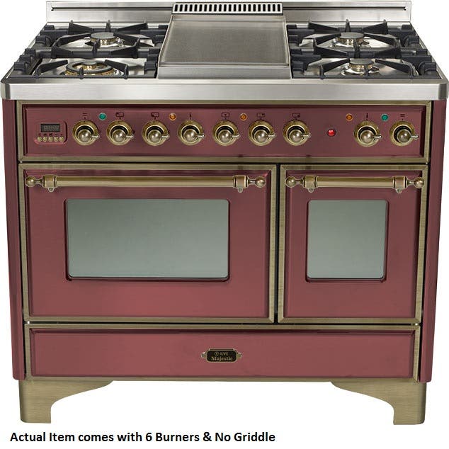 Ilve UMD1006DMPRBY Burgundy with Oiled Bronze Trim