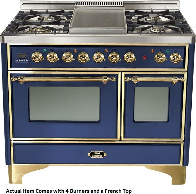 Ilve UMD100SDMPBL Midnight Blue with Brass Trim