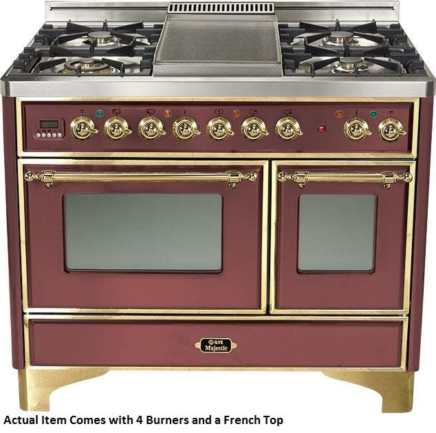 Ilve UMD100SDMPRB Burgundy with Brass Trim