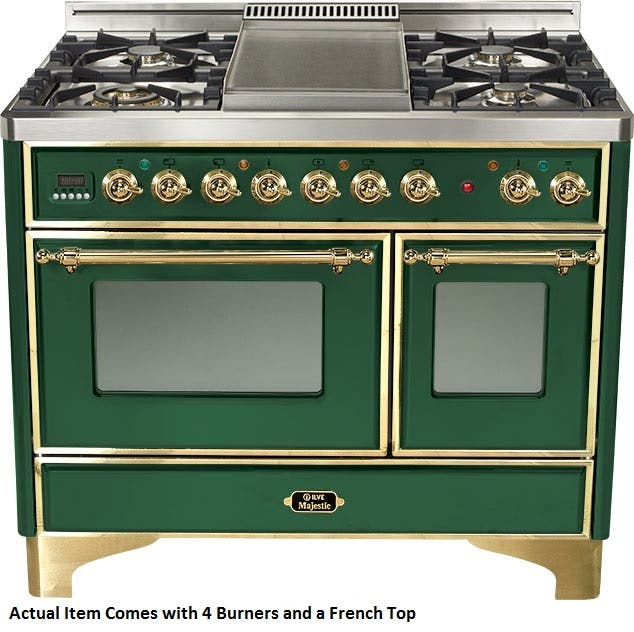 Ilve UMD100SDMPVS Emerald Green with Brass Trim