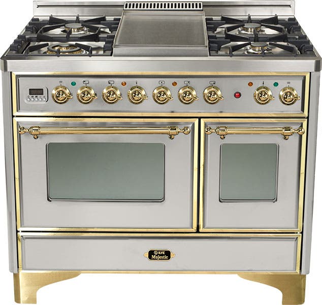 Ilve UMD100FDMPI Stainless Steel with Brass Trim