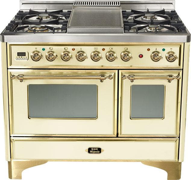 Ilve UMD100FDMPA Antique White with Brass Trim
