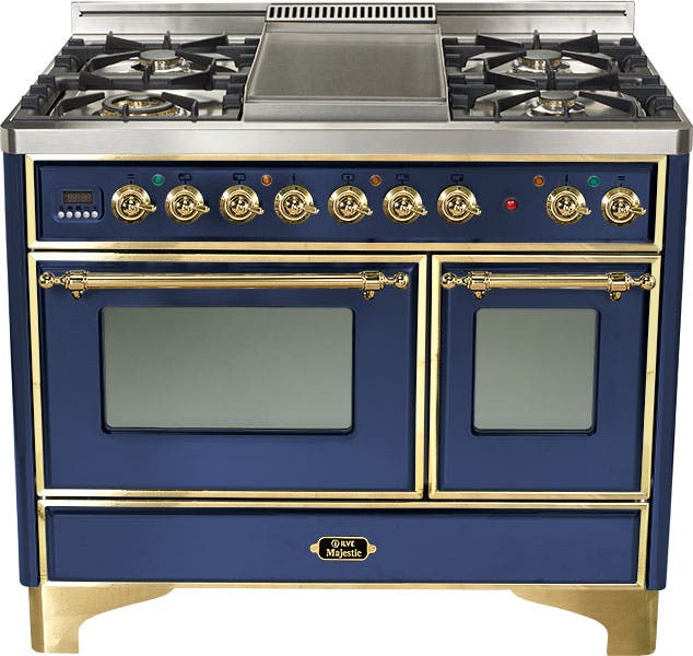 Ilve UMD100FDMPBL Midnight Blue with Brass Trim