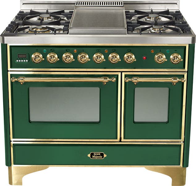 Ilve UMD100FDMPVS Emerald Green with Brass Trim