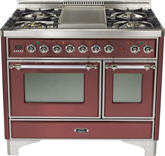 Ilve UMD100FDMPRBX Burgundy with Chrome Trim