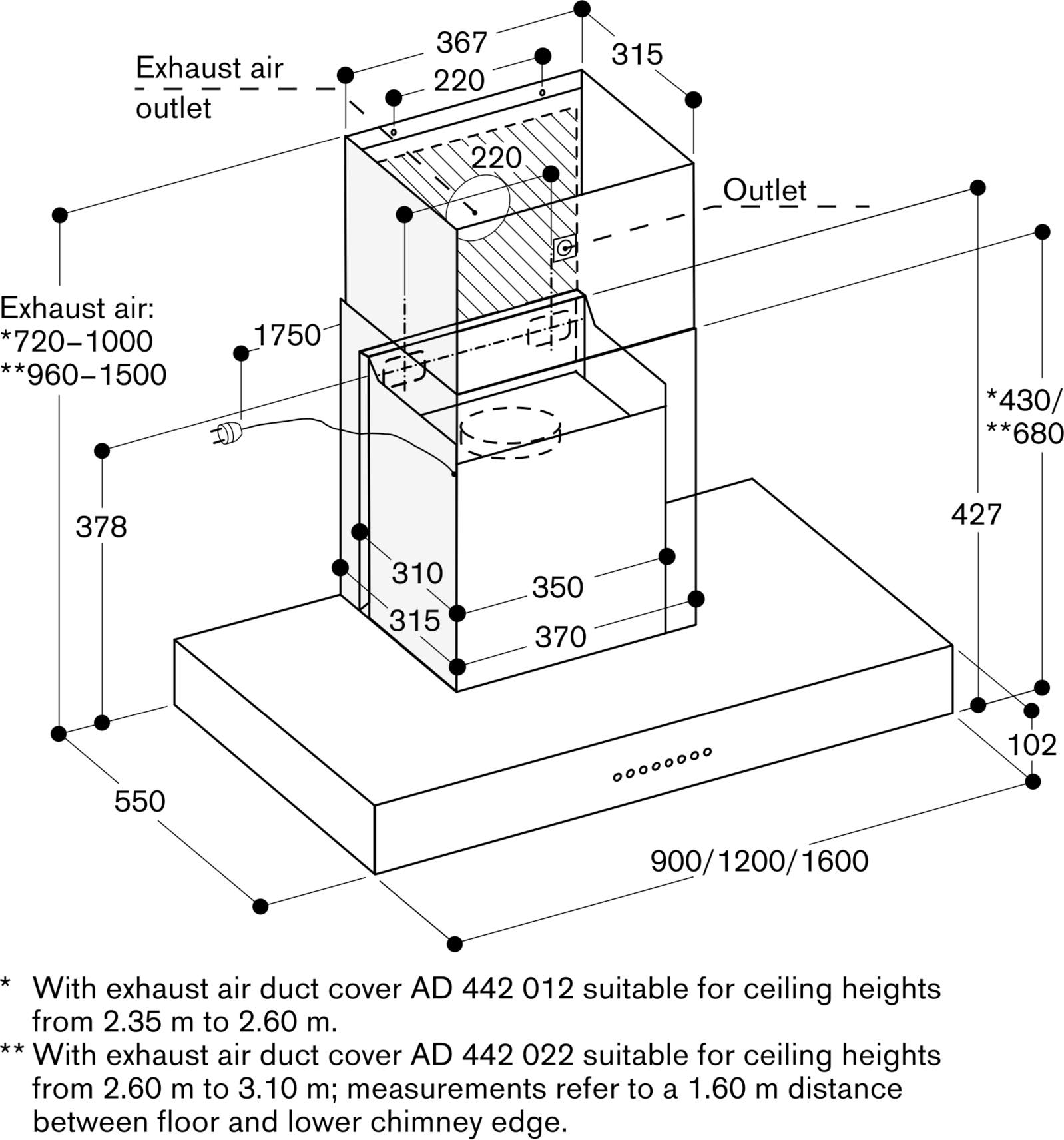 Gaggenau AD442022 34 Inch Duct Cover