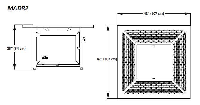 Napoleon MADR2BZ Square Patioflame Table