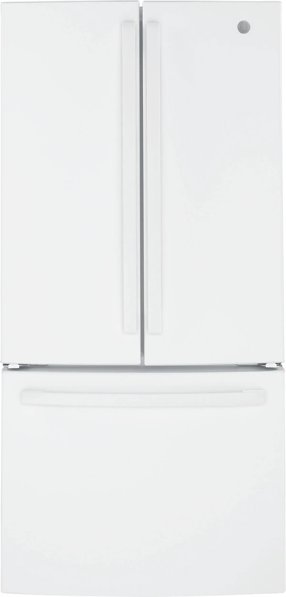 GE GNE25JGKWW 33 Inch French Door Refrigerator White | Plesser's