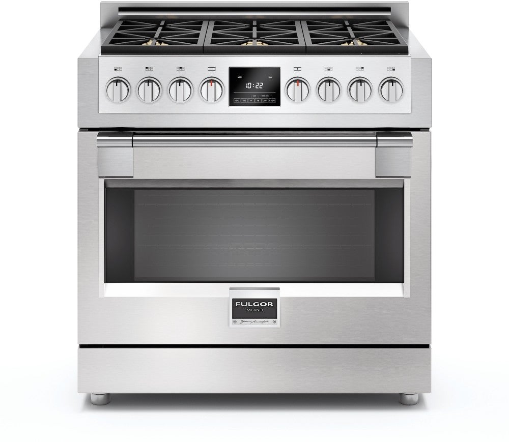 Fulgor Milano F6PDF366S1 36 Inch Dual Fuel Pro Range: Stainless