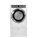 27 Inch 8.0 cu. ft. Electric Dryer with 9 Dry Cycles, Instant Refresh Cycle, Extended Tumble Option, Perfect Steam Wrinkle Release, 15 Minute Fast Dry, Gentle Drying with Large Moisture Sensors, Luxury-Quiet Sound System and Energy Star Rated