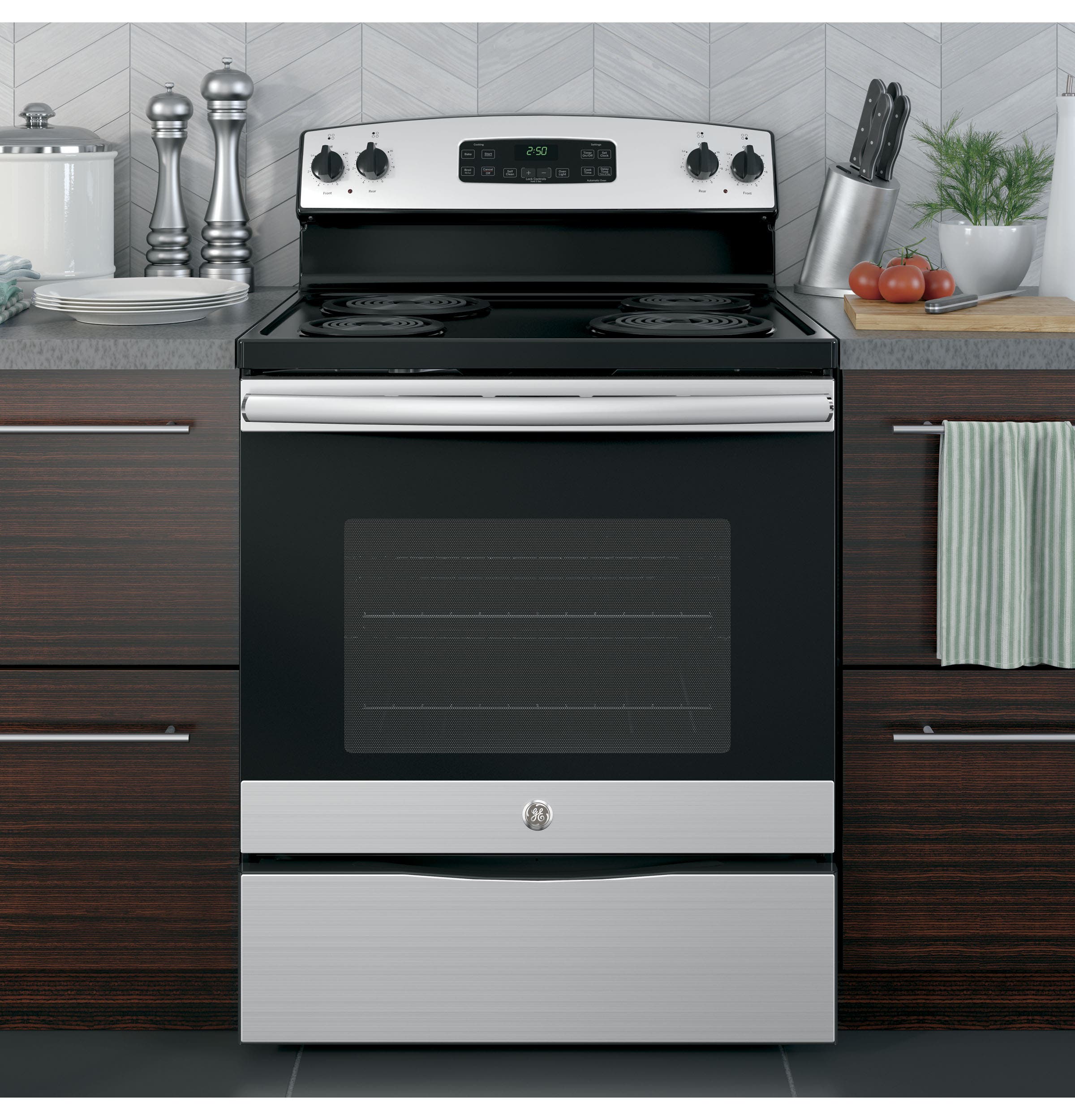 GE JB250RKSS Stainless Steel/black