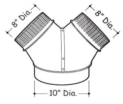 Best AVDKD8810 Two 8 in. to 10 in. Round Y Transition