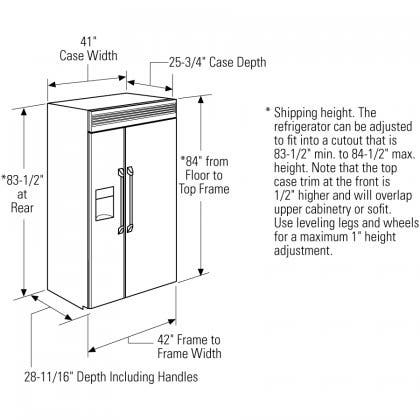 Monogram ZISP420DHSS 42" Built-in Side by Side Refrigerator