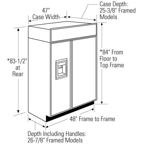 Monogram ZISB480DH 48" Built-in Side by Side Refrigerator