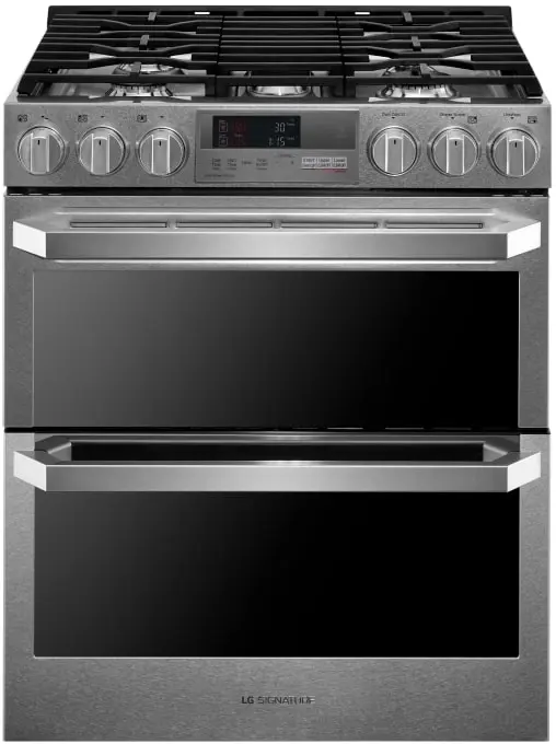 30" Slide-In Dual Fuel Smart Range with 5 Sealed Burners