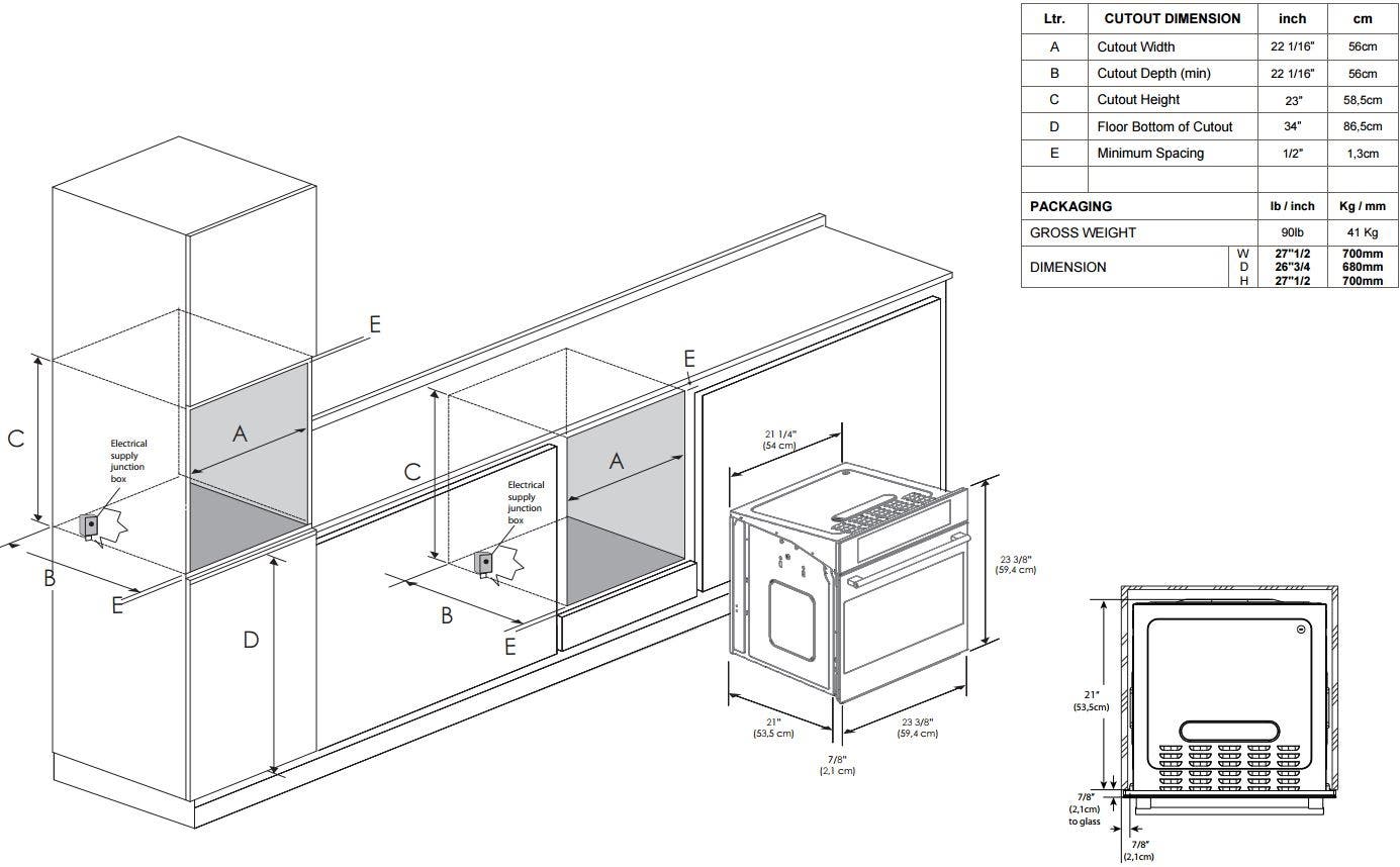 Fulgor Milano F1SP24S2 24 Inch Single Electric Wall Oven