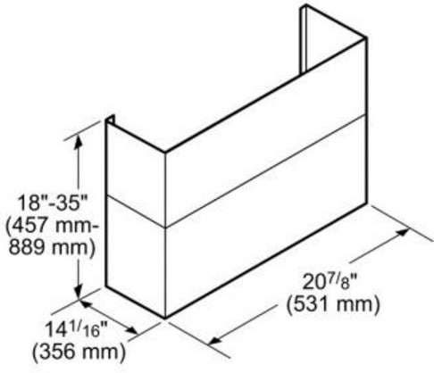 Thermador CHMHP36TSN 36 Inch Telescopic Chimney Wall Hood Duct