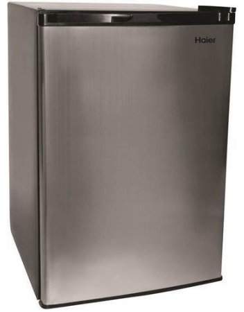 Haier HC46SF10SV 4.5 cu. ft. Compact Refrigerator with Half-Width Freezer  Compartment, Dispense-a-Can Storage, 2-Liter Door Storage and Glass  Shelving
