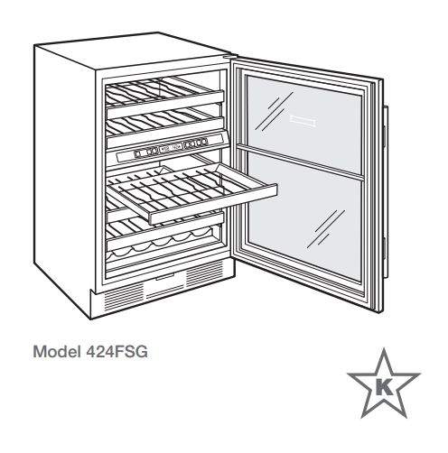 Sub Zero 424FSGTHRH 24 Inch Freestanding Dual Zone Wine Storage