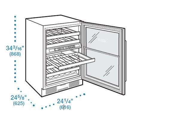 Sub Zero 424FSGTHRH 24 Inch Freestanding Dual Zone Wine Storage